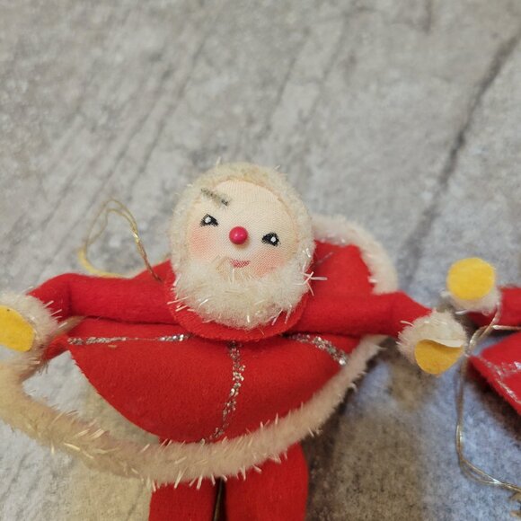 Vintage Christmas Ornaments Japanese Tree Hugger ice skaters Pipe Cleaner - Picture 2 of 6